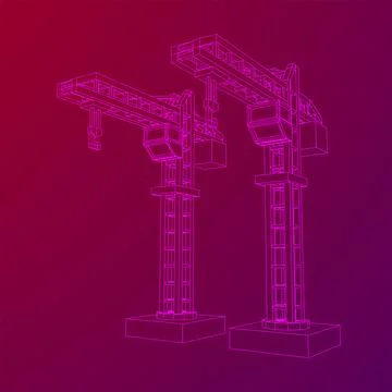 Construction crane tower. Building concept Ilustración de archivo