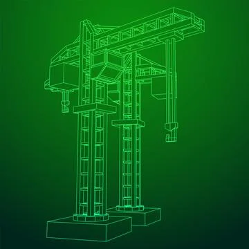 Construction crane tower. Building concept Ilustración de archivo