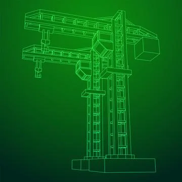 Construction crane tower. Building concept Ilustración de archivo