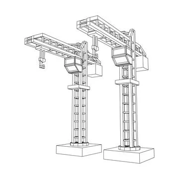 Construction crane tower. Building concept Ilustración de archivo