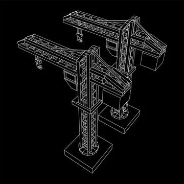 Construction crane tower. Building concept Ilustración de archivo