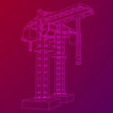 Construction crane tower. Building concept Ilustración de archivo