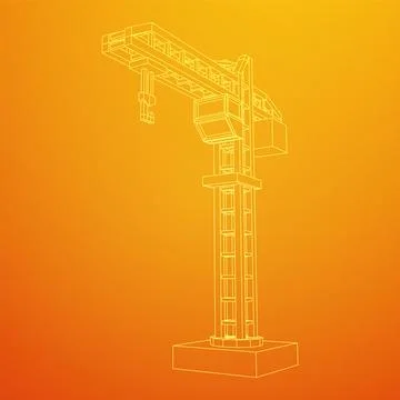 Construction crane tower. Building concept Ilustración de archivo