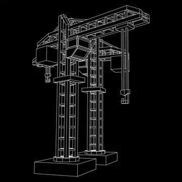 Construction crane tower. Building concept Ilustración de archivo