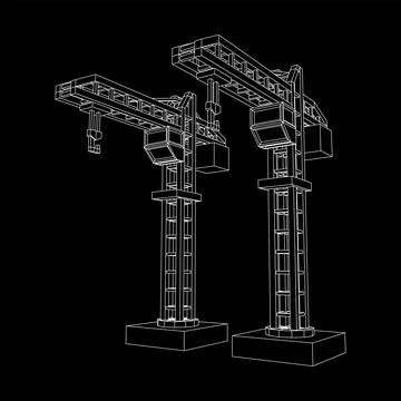 Construction crane tower. Building concept Ilustración de archivo