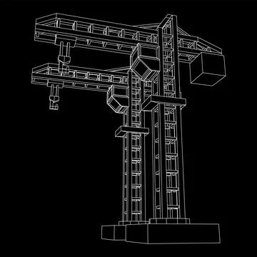 Construction crane tower. Building concept Ilustración de archivo