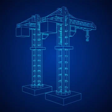 Construction crane tower. Building concept Ilustración de archivo