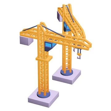 Construction crane tower. Building concept Ilustración de archivo