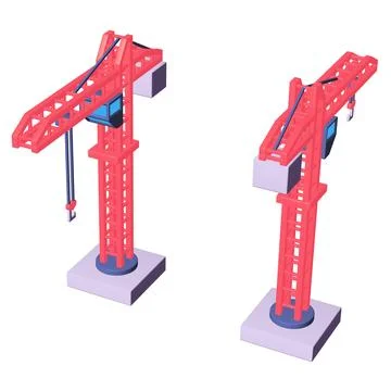 Construction crane tower. Building concept Ilustración de archivo