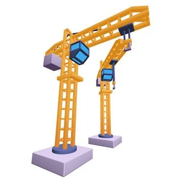 Construction crane tower. Building concept Ilustración de archivo