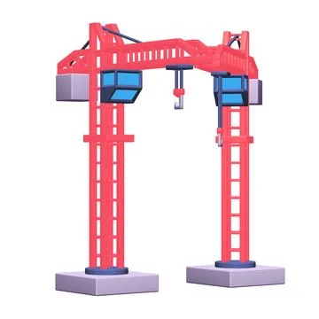 Construction crane tower. Building concept Ilustración de archivo