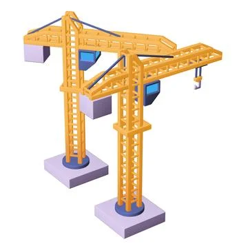Construction crane tower. Building concept Ilustración de archivo
