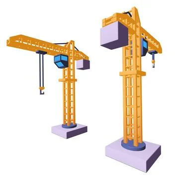 Construction crane tower. Building concept Ilustración de archivo