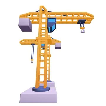 Construction crane tower. Building concept Ilustración de archivo