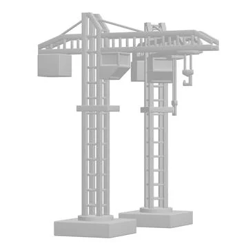 Construction crane tower. Building concept Ilustración de archivo