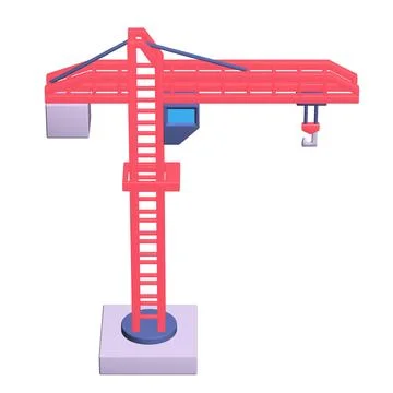 Construction crane tower. Building concept Ilustración de archivo