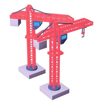 Construction crane tower. Building concept Ilustración de archivo