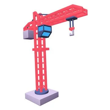 Construction crane tower. Building concept Ilustración de archivo