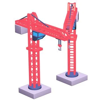 Construction crane tower. Building concept Ilustración de archivo