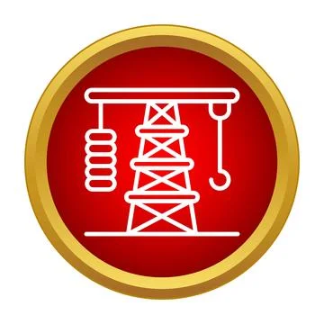 Construction crane tower lifting heavy weights icon Stock Illustration