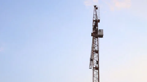Construction  crane turns Stock Footage 53969191