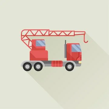 Construction crane vector icon flat style Stock Illustration