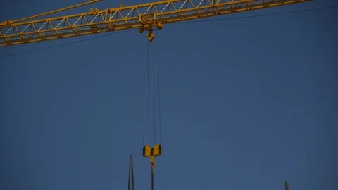 Construction crane at work Stock Footage 92045930