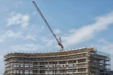 Construction crane at work Stock-Fotos