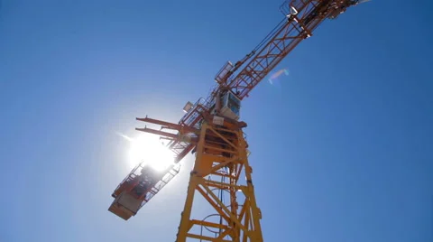 Construction crane working 스톡 동영상 58043032