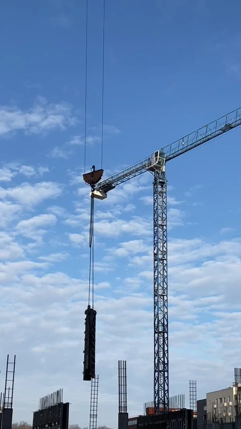 Construction crane working Stock Footage 264959019
