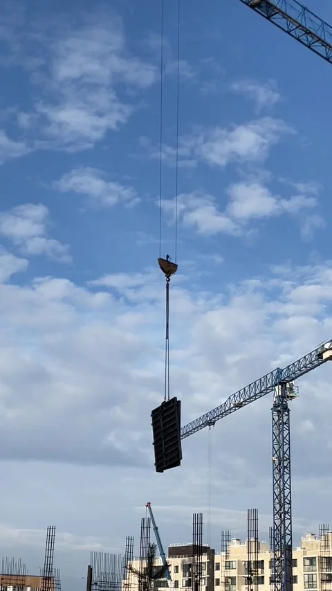 Construction crane working Stock Footage 264959033