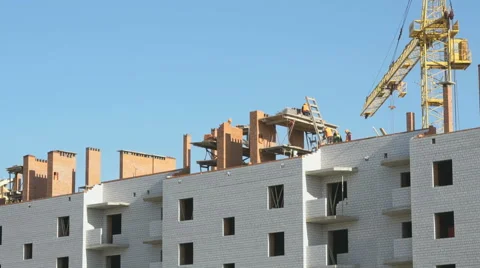 Construction crane working on a luxury object Stock-Footage 61526176