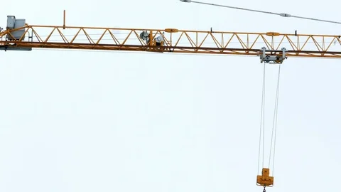 Construction crane working tower building 4k 库存影片 85652369