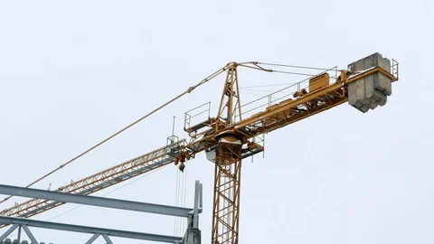 Construction crane working tower building 4k 库存影片 85653494