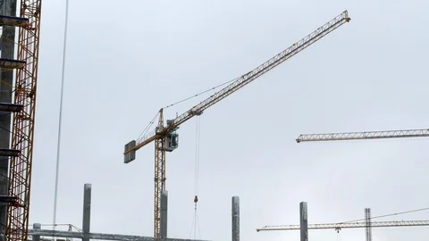 Construction crane working tower building 4k 库存影片 85654255