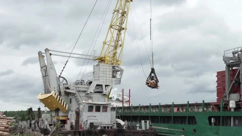 Construction crane works Stock Footage 145671448