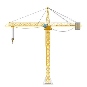 Construction crane yellow Stock Illustration