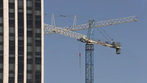 Construction cranes building new condominium apartment towers near Toronto Stock Footage 150742799