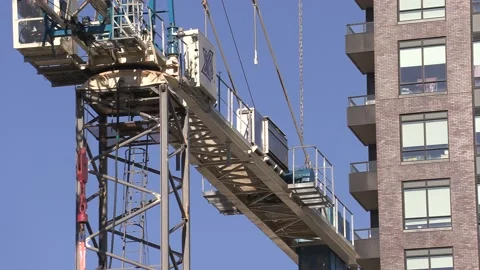Construction cranes building new condominium apartment towers near Toronto Видео 150748362