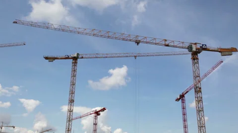 Construction cranes Stock Footage 30894921