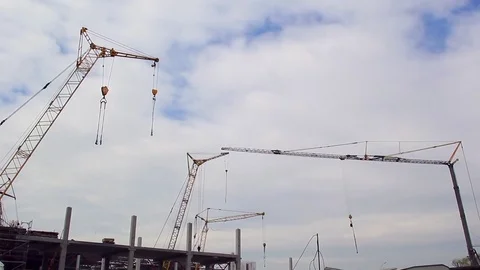 Construction cranes. Stock Footage 75544785