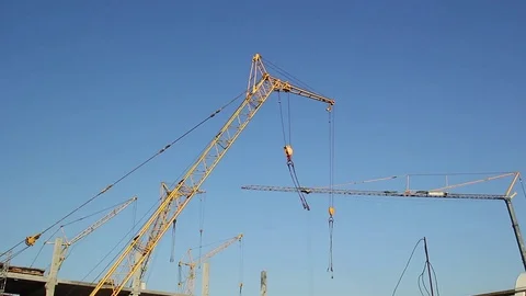 Construction cranes. Video stock 75545096