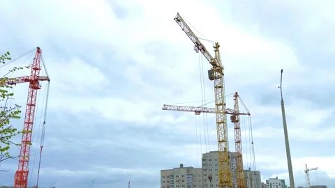Construction cranes Stock Footage 239834566