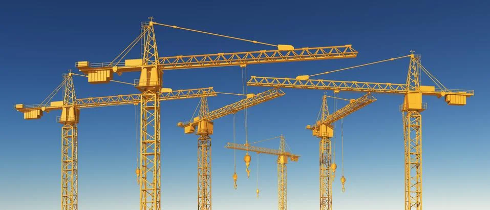 Construction cranes Stock Illustration