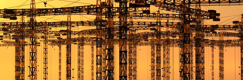 Construction cranes Stock Illustration