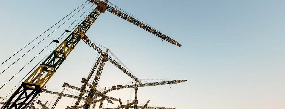 Construction cranes Stock Illustration