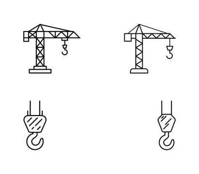 Construction Cranes for Industrial Design Applications Stock Illustration