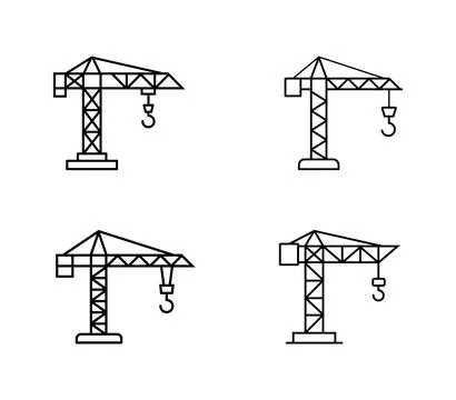 Construction Cranes for Industrial Design Applications Stock Illustration