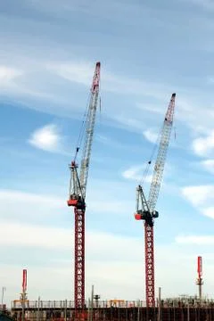 Construction cranes Foto stock