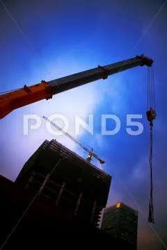 Construction cranes Stock Photos
